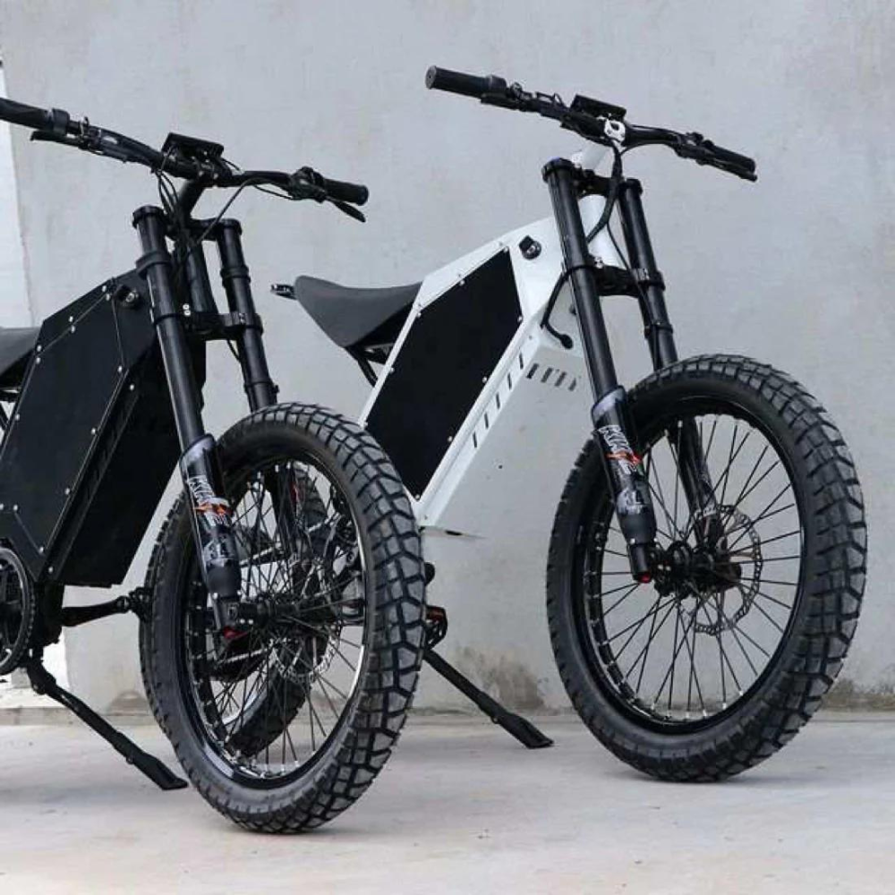 White K5 Stealth Bomber electric bike with pedals